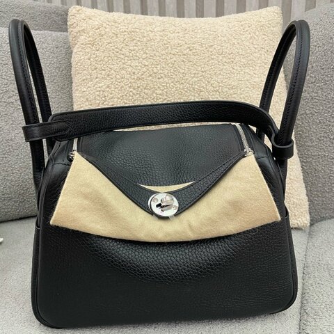 Hermès Lindy 26 黑色 TC皮 銀扣