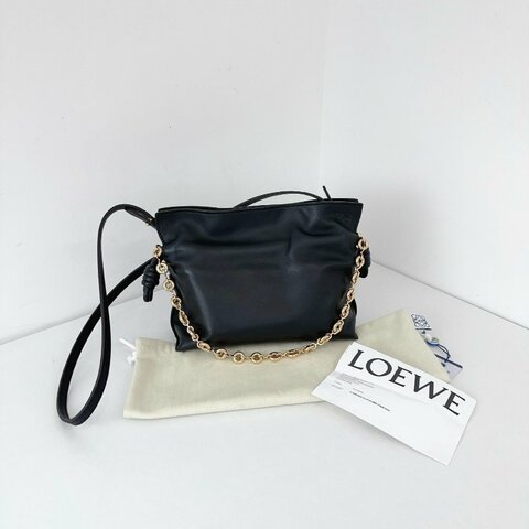 🆕Loewe 羅意威 Mini Flamenco 甜甜圈鏈條 黑金福袋包手提包單肩包斜挎包