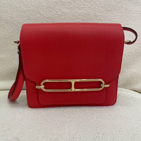 Hermès Roulis 19 豬鼻子包 心紅色 Evercolor皮 金扣
