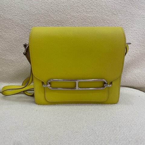 Hermès Roulis 19 豬鼻子包 檸檬黃 Evercolor皮 銀扣
