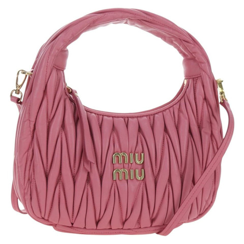 Miu Miu Matelasse Wonder 手提包 皮革 2way 粉金配色 正品 196578M