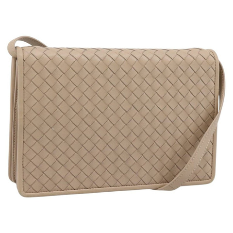 BOTTEGA VENETA INTRECCIATO 單肩包 皮革 米色 正品 BA15321V
