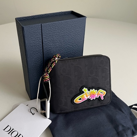 Dior & Lewis Hamilton限量聯名黑色拉鏈短夾
