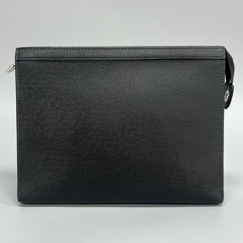 Louis Vuitton LV 路易威登 黑色全皮手拿包 洗漱包 尺寸：27*20*6cm
