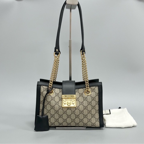 Gucci 古馳 老花拼黑Padlock小號單肩托特包 小三包 尺寸：26x18x10cm