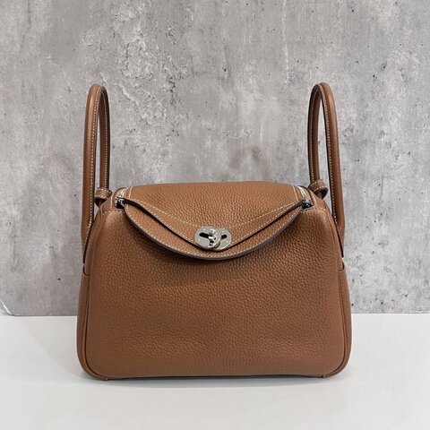 Hermes Lindy26 金棕銀釦 K刻