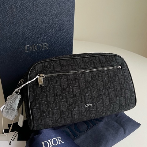 Dior 黑色Oblique盥洗包/萬用包