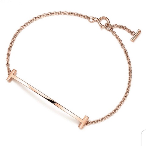 Tiffany蒂芙尼smile笑臉手鍊小號玫瑰金 配盒子 鏈長18cm