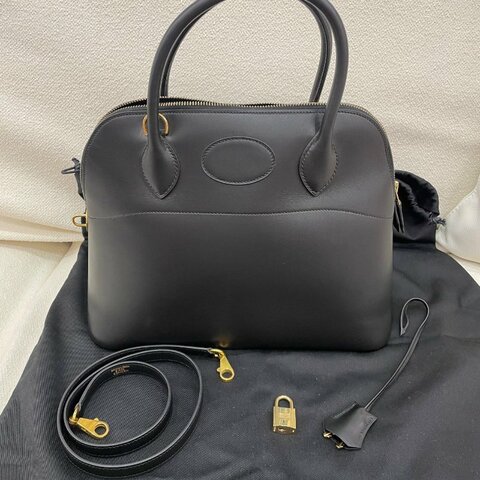 Hermès Bolide 31 保齡球包 黑色 Box皮 金扣
