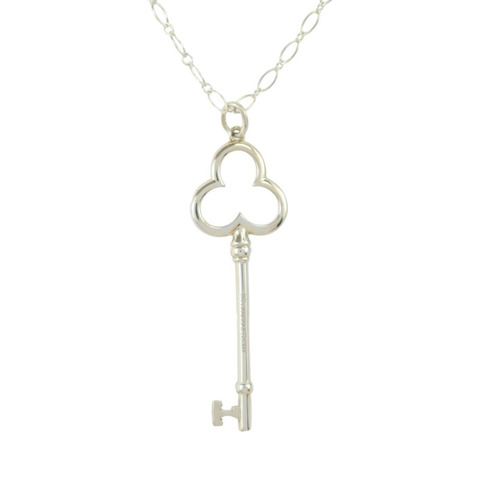 TIFFANY＆CO 925純銀Crown Key Pendant Necklace項鏈