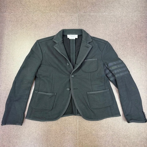 Thom Browne men's jacket in black cotton
