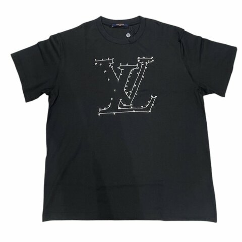 LOUIS VUITTON 路易威登 1A83R1 DOT TO DOT 短袖T恤 純棉 黑色 XL