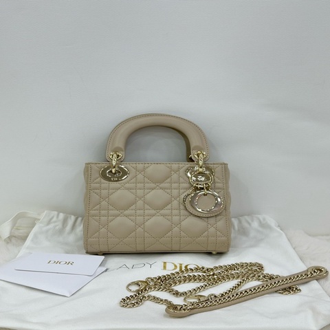 Dior/迪奧 Lady Dior 奶茶米色三格戴妃包 24年編碼
