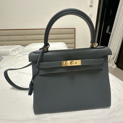 Hermes Kelly 28 內縫 H0霧霾灰 玫瑰金扣 W刻 近全新
