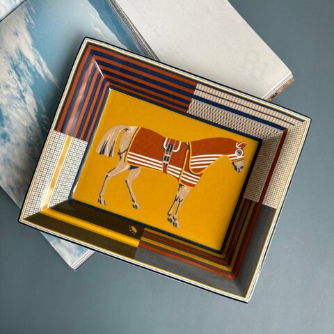 ::HERMES:: 駿馬披掛陶瓷置物盤 Rocabar a Cheval change tray