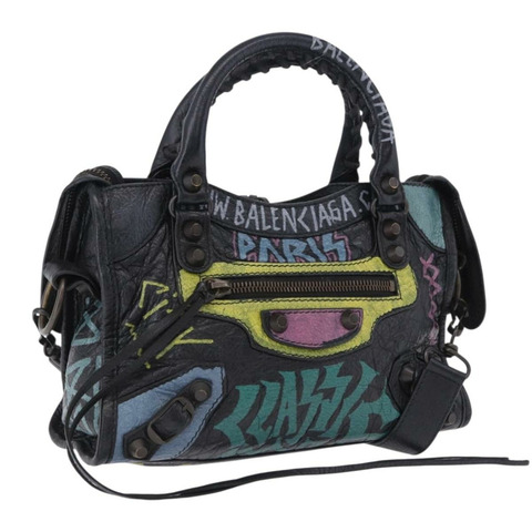 BALENCIAGA 經典迷你都會手提包，皮革材質，黑色，兩用，貨號 300295，正品號 197327M