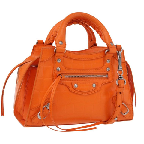 BALENCIAGA Neo Classic City 迷你包 皮革 兩用 橙色 638524 正品 196699M