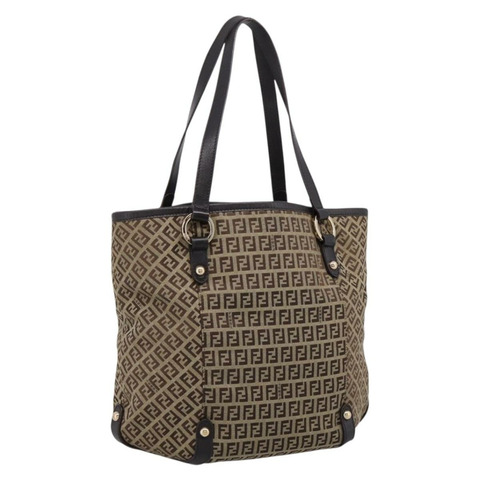 FENDI Zucchino帆布托特包 米色 金色 正品 200951V