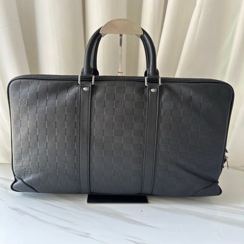 路易威登 LV 黑色 全皮 棋盤格 公文包