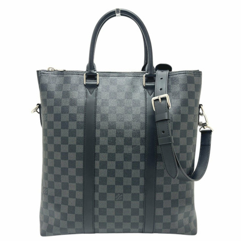 路易威登 (LOUIS VUITTON) N40000 Anton 男士雙肩商務手提包 Damier Graphite 帆布 Noir 黑色