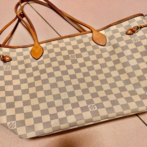 LV Neverfull 白棋盤格托特包