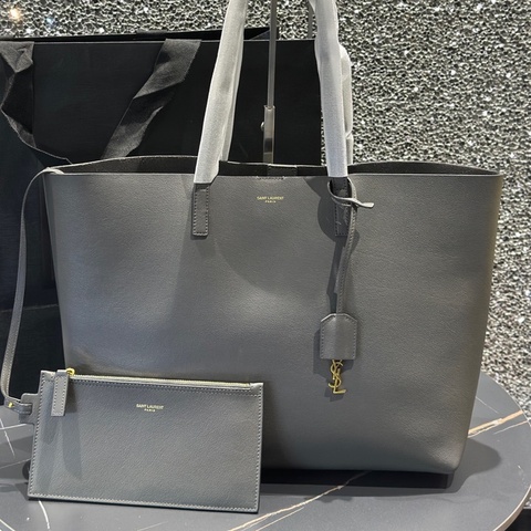 YSL聖羅蘭/Saint laurent新款灰色 全皮橫款