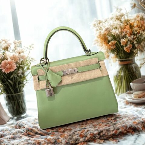 【極美天菜】HERMES 25CM 3I 牛油果綠 SWIFT 銀扣  Y刻 全新商品