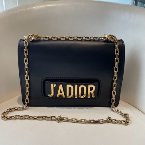 DIOR/迪奧 JADIOR字母 翻蓋式做舊金鍊條黑色超經典