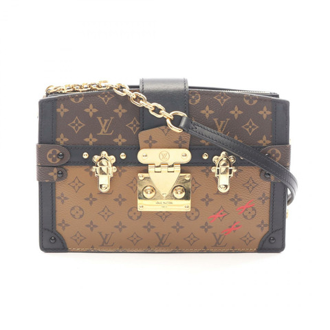 路易威登 (LOUIS VUITTON) Trunk 手拿包 Monogram 反面肩包 M43596 PVC 塗層帆布皮革 棕色 黑色 二手 女士