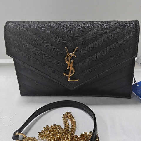 YSL聖羅蘭 信封小號 顏色：黑金