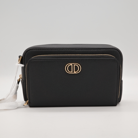 （全新品🎁可送禮）Dior Caro 黑色 牛皮 金扣拉鍊 相機包 斜背包