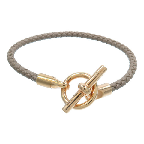 HERMES Swift皮革Glenan Bracelet手鏈Etoupe