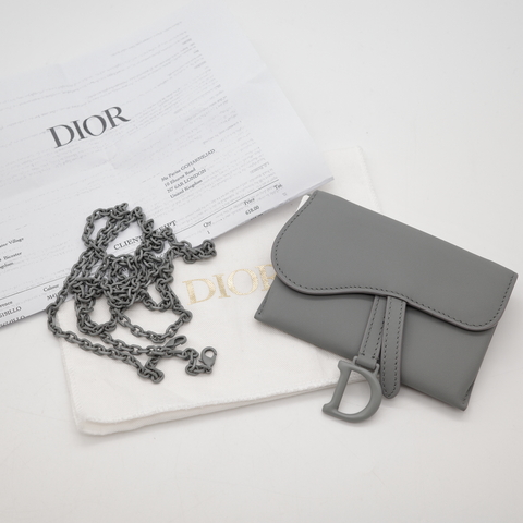 （全新♥️可送禮）Dior 迪奧 Saddle Pouch Mini 霧霾藍 霧霾灰 霧面牛皮 馬鞍 腰包