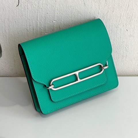 Hermes  愛馬仕 mini roulis silm 薄荷綠銀扣 z刻 ec皮