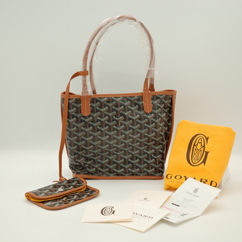 （全新♥️可送禮）Goyard 高雅德 Anjou Mini 棕色 雙面 迷你 托特包手提包 購物包