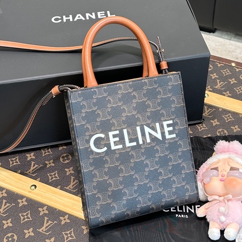 CELINE賽琳 Cabas 經典滿印老花 琴譜托特包Tote包購物袋琴譜包單肩斜挎包手提包，