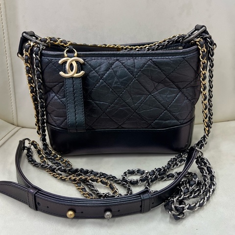Chanel香奈兒 小號炫彩黑黑金流浪 27開無卡