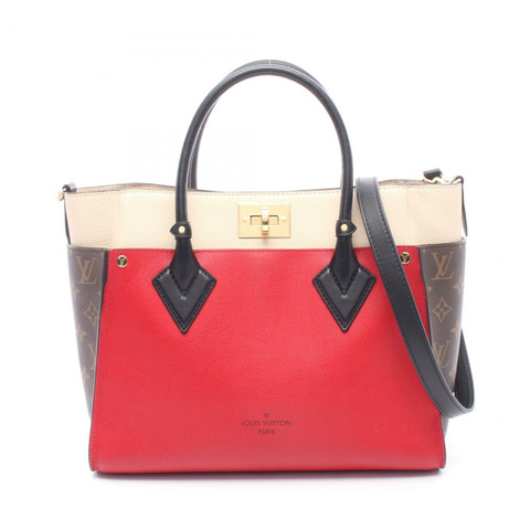 路易威登 On My Side MM Monogram Rouge Pirate 手提包 M53824 皮革 PVC 塗層帆布 紅棕色 多色