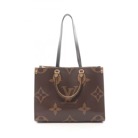 路易威登 OnTheGo MM Monogram Giant Reverse 2WAY 手提包 M45321 PVC塗層帆布皮革 棕色 米色 米色 美國