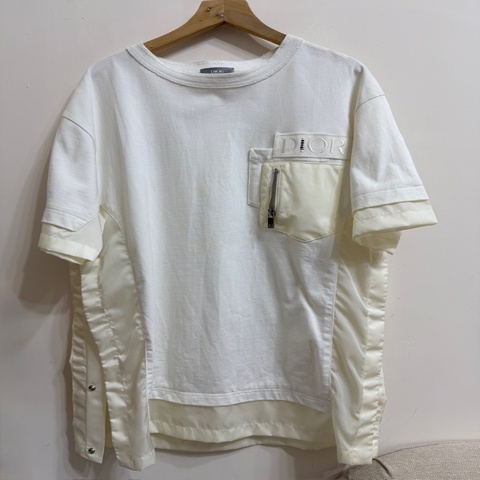 DIOR × sacai  異材質拼接T恤
