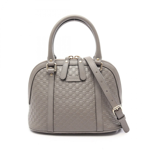 GUCCI Micro Gucci Shima 2WAY 手提包 449654 皮革 灰色 二手 女士