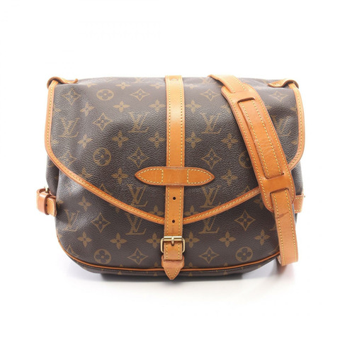 路易威登 Saumur 30 Monogram 單背包 M42256 PVC塗層帆布皮革棕色二手女款