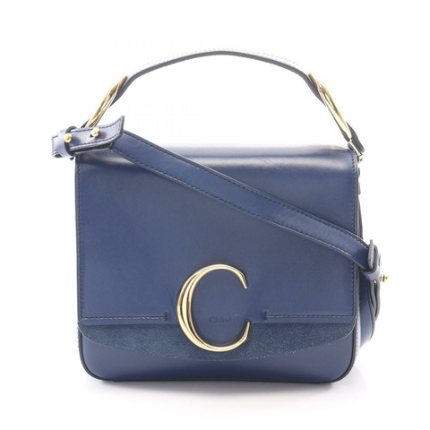 Chloe Chloe C 2WAY 手提包 皮革絨面革 藍色 二手 女士
