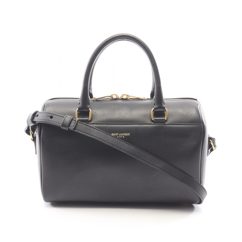 SAINT LAURENT PARIS 嬰兒旅行包/兩用手提包 330958 黑色皮革 二手 女士