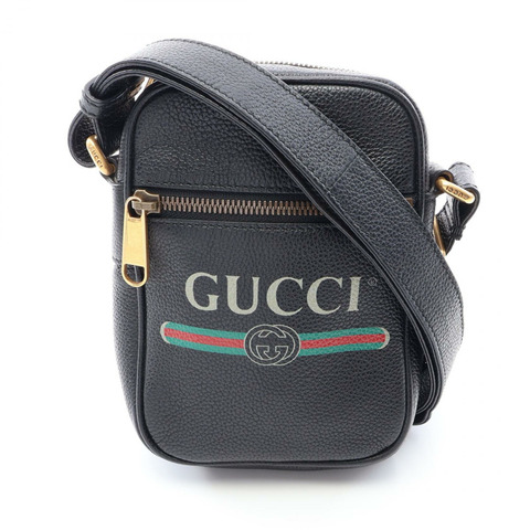 GUCCI 織帶單肩包 574803 皮革 黑色 多色 二手 男女通用
