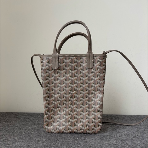 Goyard/戈雅 灰粉色限定竪版mini tote手提斜挎包 手機包 170週年紀念限量發售