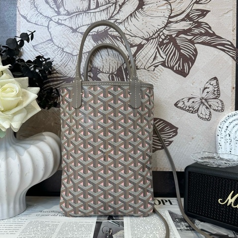高雅德/Goyard 戈雅 櫻花粉 限定款 老花竪版托特包 mini手提包斜挎包 底長18cm