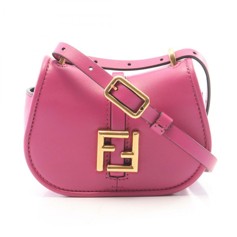 FENDI C'mon Nano 單肩斜背包 7AS219 皮革 粉紅色 金色五金 二手 女士