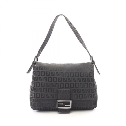 FENDI Mamma Bucket Zucchino 單肩手袋帆布灰色二手女款