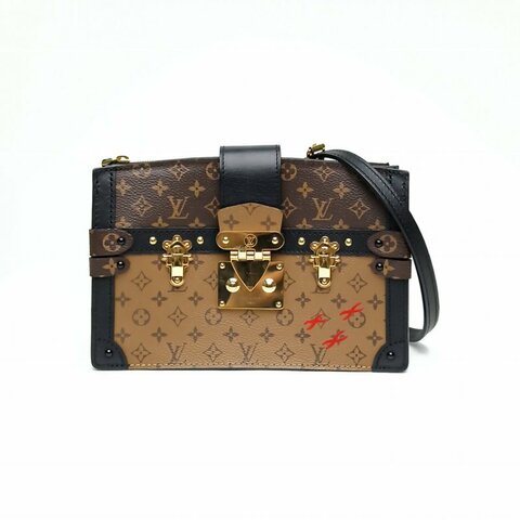 LV TrunkClutch軟盒子包拼色PVC晶片肩背包